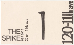 Larry Blagg matchbook covers collected in New York City: The Spike 20th st-11th ave