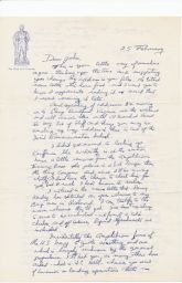 Letter from Wilmer Cressman to John Wagner, 25 February 1943.
