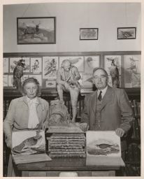 Arthur and Elsa Allen with Onithology Books